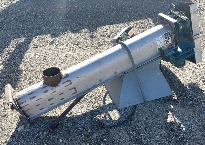 7" diameter x 4.1' long, Screw Conveyor, 6" outlet, 1 HP, 1750, 230/460 V. motor - Image 1