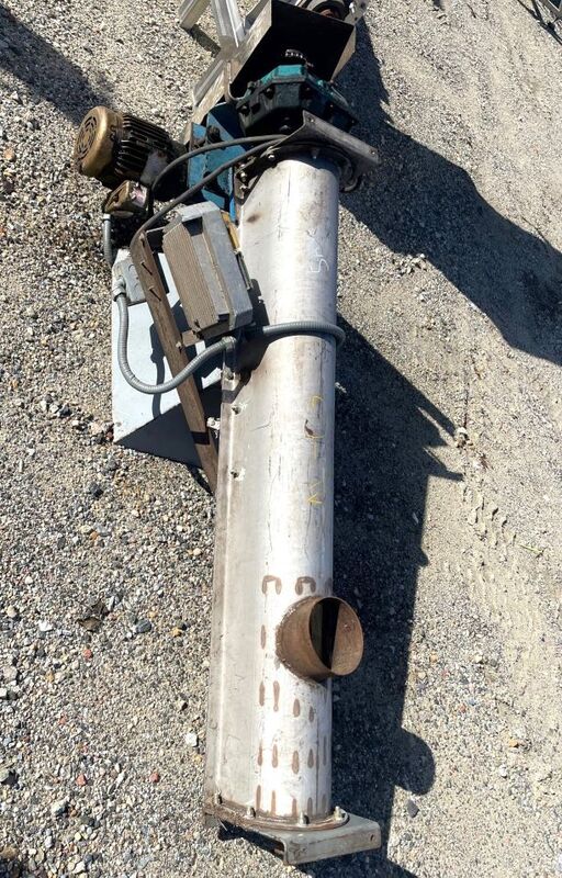 7" diameter x 4.1' long, Screw Conveyor, 6" outlet, 1 HP, 1750, 230/460 V. motor - Image 2