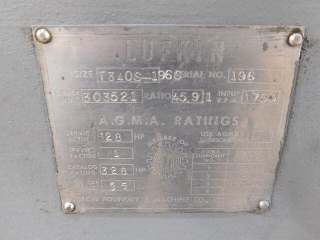 328 HP @ 1750 RPM, Lufkin #T340S-196C, gear reducer, 45.90 :1 ratio - Image 8