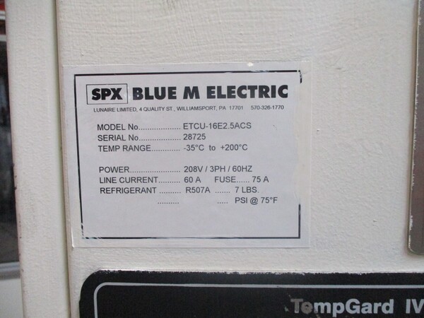 SPX Blue M #ETCU-16E2.5ACS, Environmental Chamber, -35C to +200C - Image 6