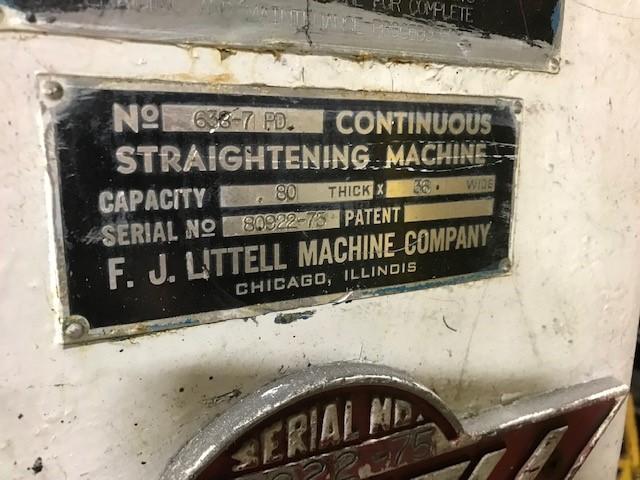 10000 lb. Littell #90-36 & 638-7PD, coil reel & powered straightener, 36" x .080" - Image 7