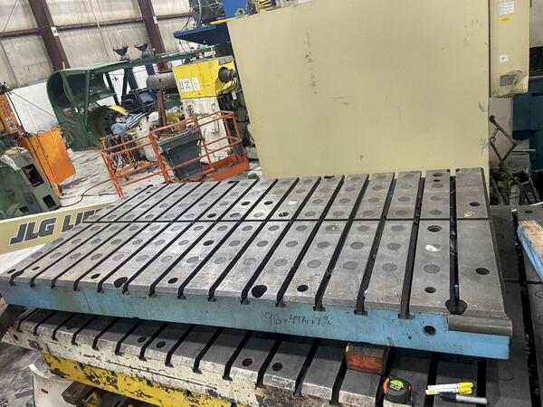 96" L x 49" width x 7.75" H, T-slotted bolster plate, - Image 1