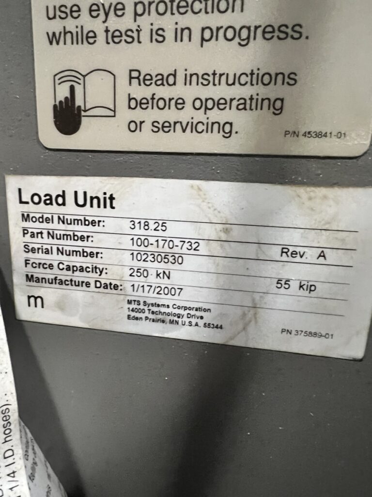 55 KIP (250kN) MTS #318.25, Fatigue Load Frame, 2007 - Image 4