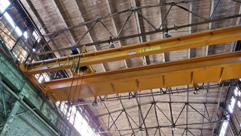 25 Ton, P & H, 43' 4" span, 32' lift, pendant/radio, VFD bridge/trolley, 1997, #2354 - Image 2