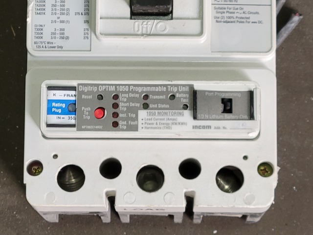 400 Amps, Eaton Cutler-Hammer, KDC3400T106W, 3 pole electronic circuit breaker - Image 3