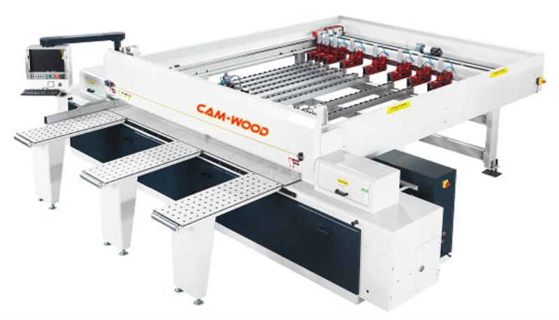 Cam-wood #TX-P330X, Front Load Automatic Panel Saw, 126" max rip cut & pull-back, 15 HP, saw blade motor, 1" - Image 1