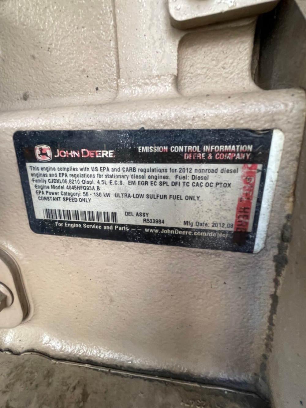 110 KW Multiquip #DCA125SSJU, trailer mounted, sound attenuated enclosure, Tier 4i, 15485 hours, 2013, $30k - Image 6