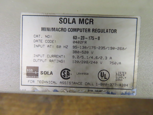 Sola MCR Mini/Micro computer regulator, 63-23-175-8, 1 yr warranty - Image 7