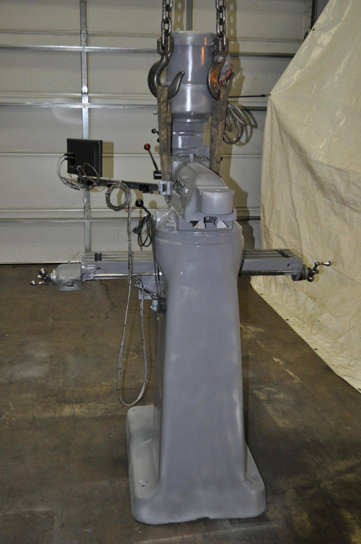 Bridgeport #2J, vertical mill, 9" x42" tbl., 2 HP, 60-4200 RPM, 30" X, 12" Y, 5" Z, R8, Newall digital read - Image 2