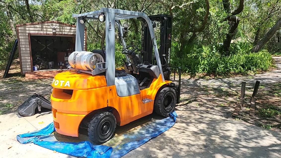 Toyota #7FGU25, Forklift, 189" lift height, 46" fork length, Pneumatic Solid Profile Style Tires, LP Powered - Image 3