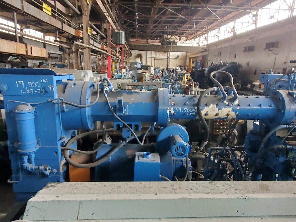 4.5" RMS 120mm pin barrel rubber extruder, 14:1 L/D, 150 HP, 1150 RPM, 500 VDC, 2006 - Image 2