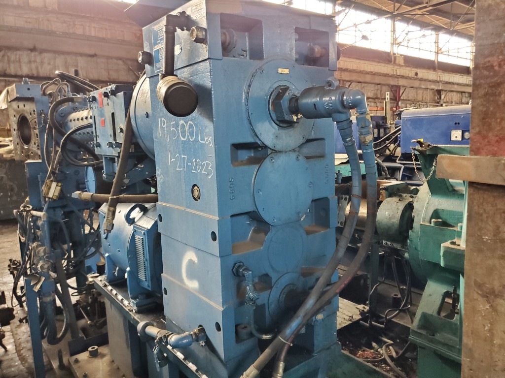 4.5" RMS 120mm pin barrel rubber extruder, 14:1 L/D, 150 HP, 1150 RPM, 500 VDC, 2006 - Image 7