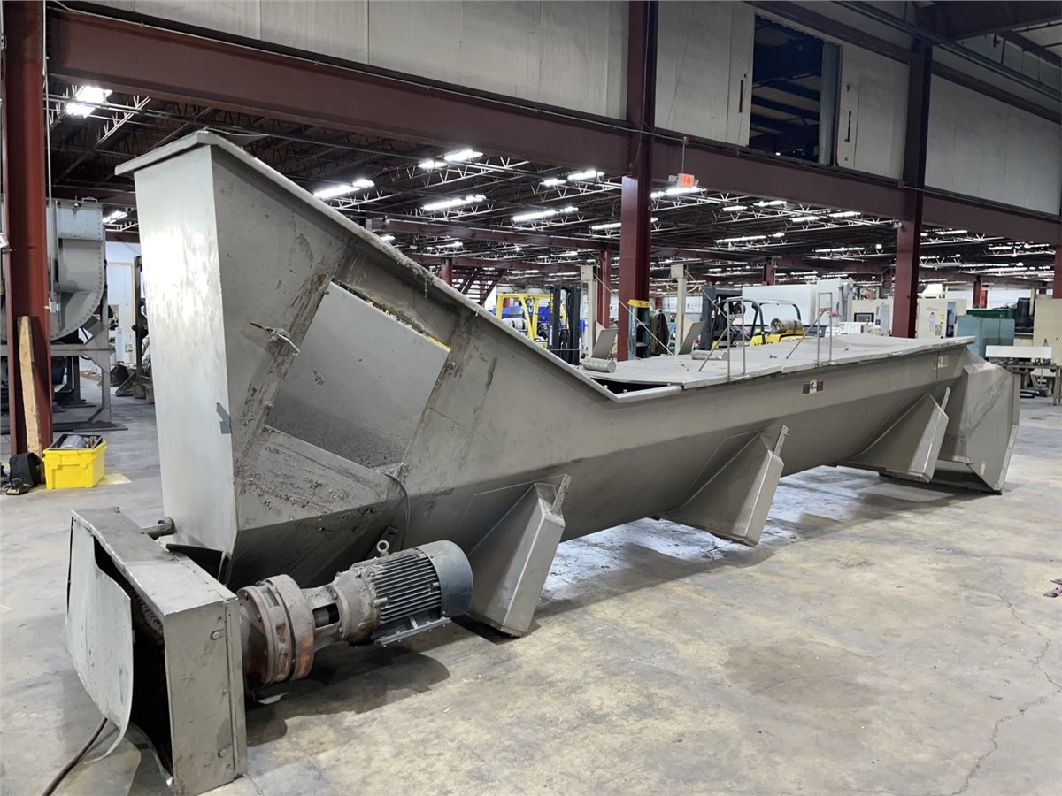 24" diameter x 20' 6" long, Wolfking, Stainless Incline Screw Conveyor, 3/8" Flights Paced 18" Apart, 9" - Image 3