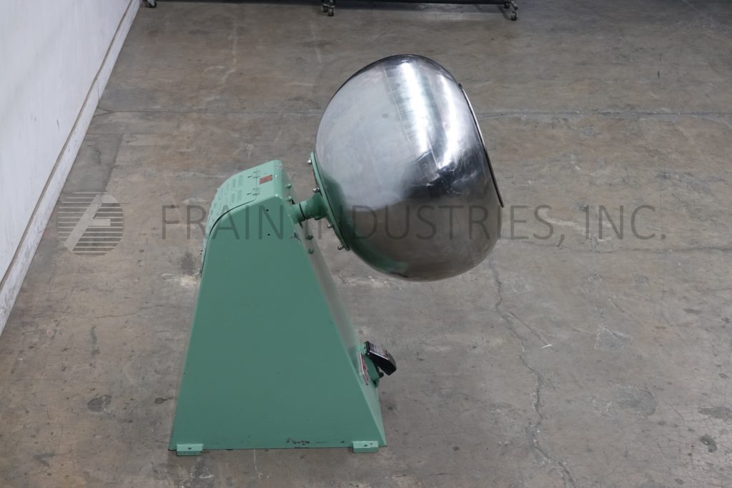 36" x 28" Colton #SSV7300CAJDW, Stainless Steel, spherical shaped, coating pan, mounted on painted base frame - Image 4