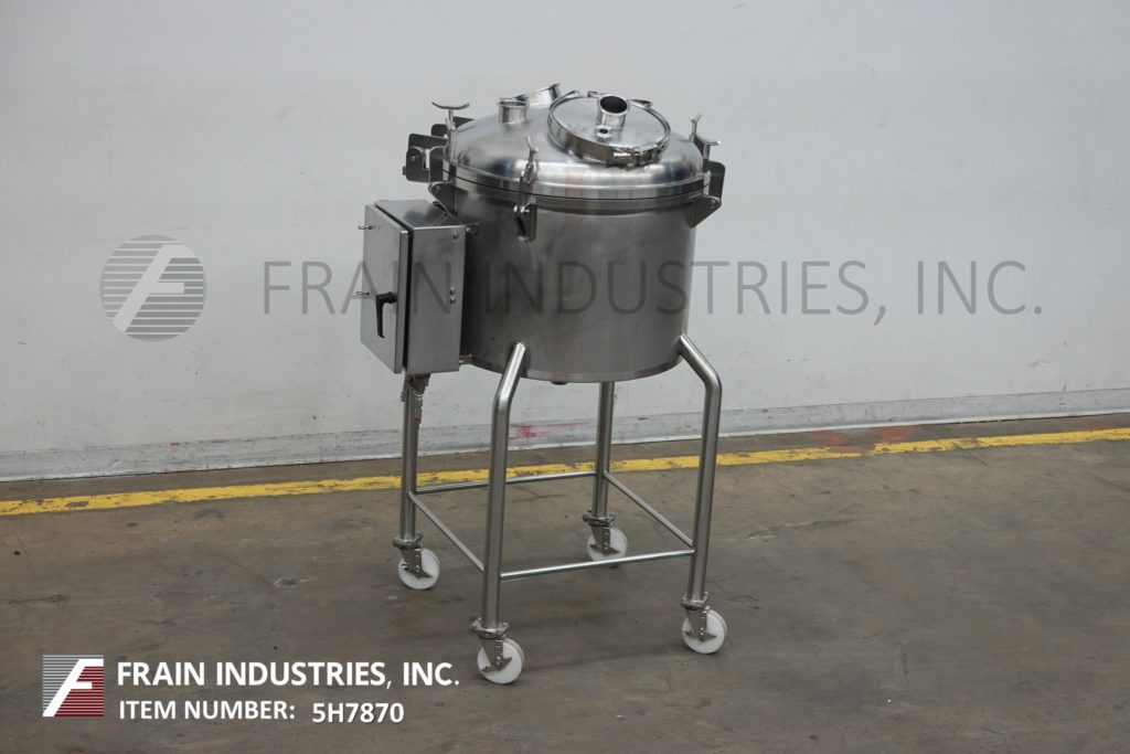 50 gallon 316 Stainless Steel single wall tank, 28" dia. x 24" deep with 20" straight wall, bolt down dome - Image 1