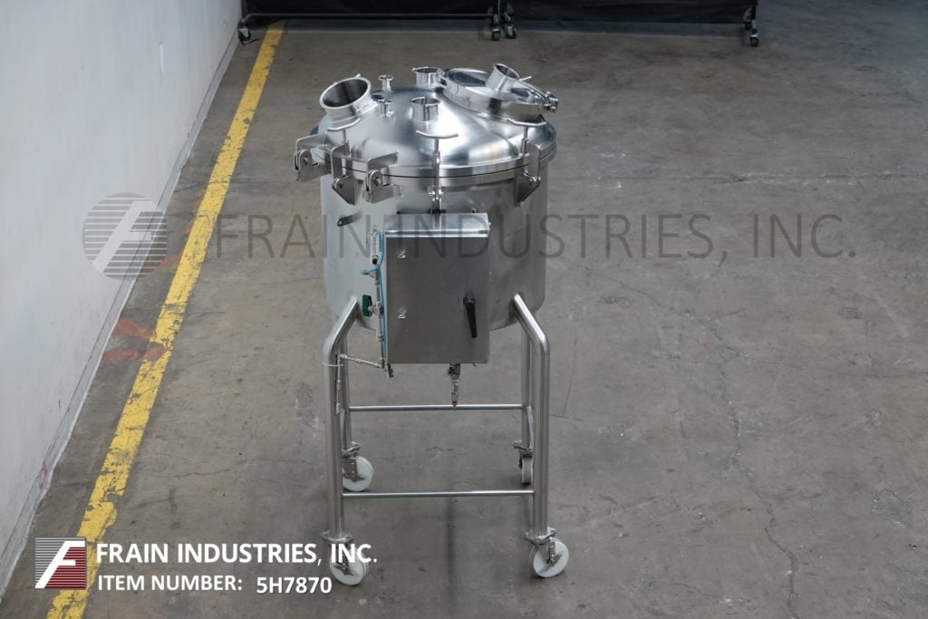 50 gallon 316 Stainless Steel single wall tank, 28" dia. x 24" deep with 20" straight wall, bolt down dome - Image 3
