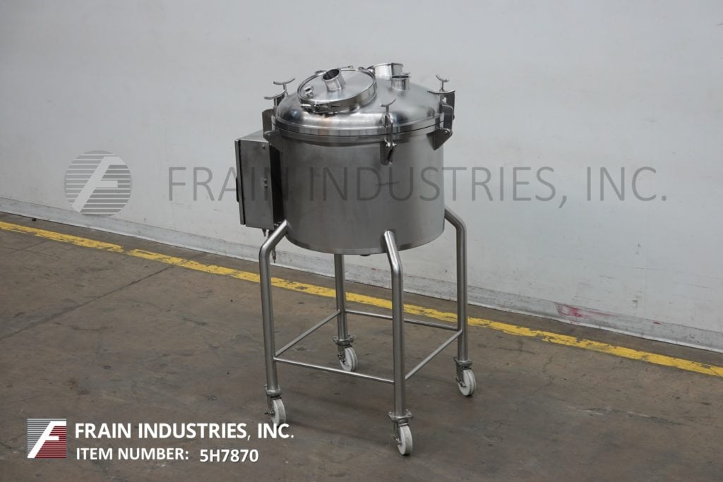 50 gallon 316 Stainless Steel single wall tank, 28" dia. x 24" deep with 20" straight wall, bolt down dome - Image 5