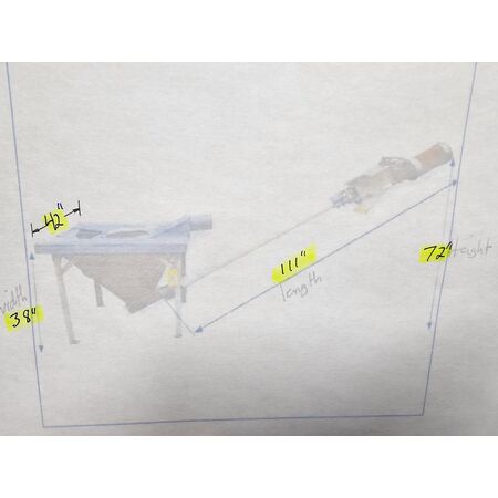 3" diameter, Flexicon, Flexible screw Incline conveyor w/Hopper, 5 cu.ft. hopper, .5" bar x 8' long - Image 2