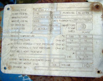 9 sq.ft., 232 psi, APV Exchanger #3hh-208/171, 23 316ss Plates, 232 PSI, 150 °F, 1996 - Image 4