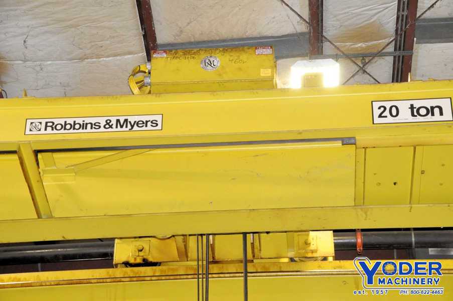 20 Ton, Robbins & Meyers #C-10DG, overhead bridge crane, 40' span, 24' lift height, #76089 - Image 3
