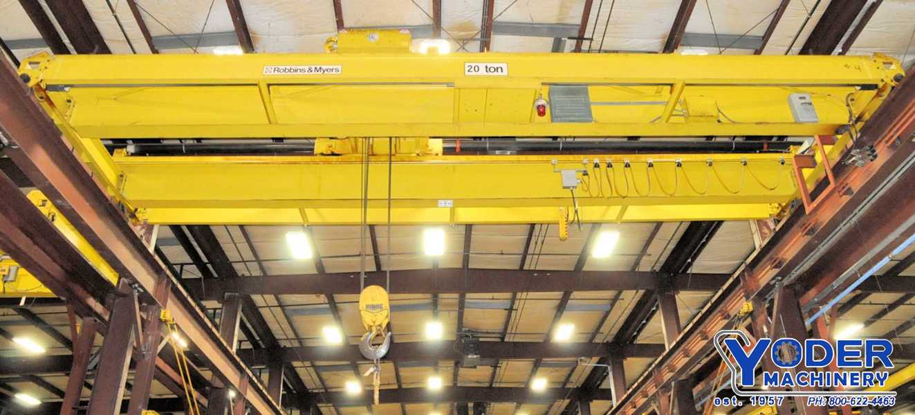 20 Ton, Robbins & Meyers #C-10DG, overhead bridge crane, 40' span, 24' lift height, #76089 - Image 4