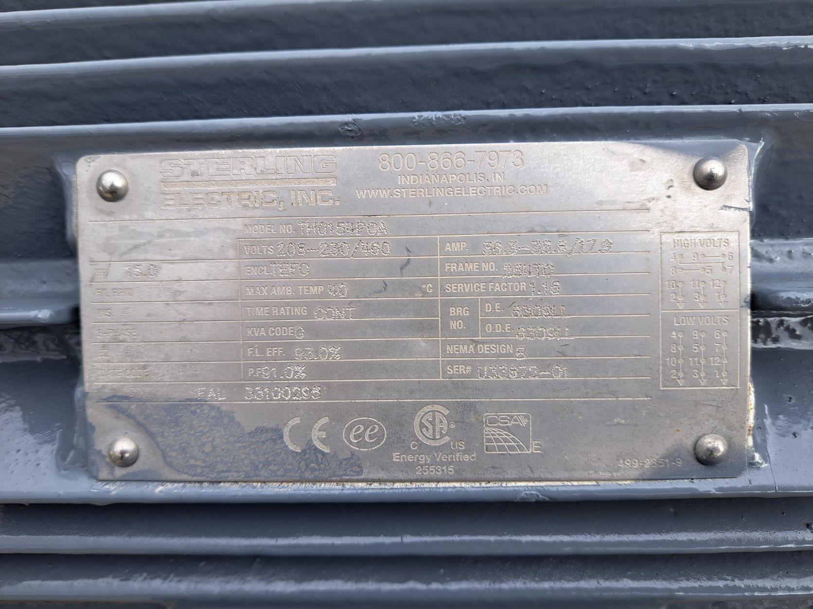 Alfa Laval #SRU5-168LS, 3" Stainless Steel positive displacement pump, 15 HP, 1775 RPM - Image 7