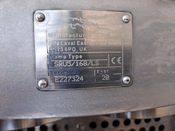 Alfa Laval #SRU5-168LS, 3" Stainless Steel positive displacement pump, 15 HP, 1775 RPM - Image 9