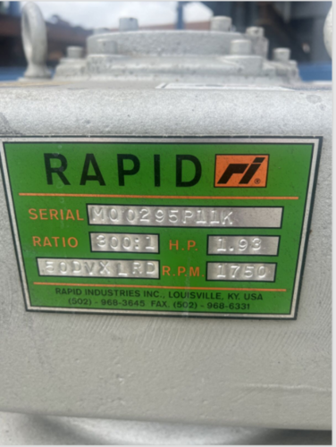 Rapid Industries X348 X458 Caterpillar Drive Assembly 50 DVX, 300:1 Ratio - Image 3
