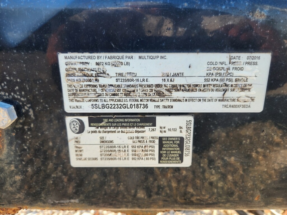 336 KW Multiquip #DCA400SSI4F, trailer mounted diesel generator, 10041 hours, 2016, $85k - Image 10