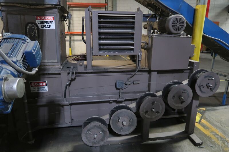 72" x 36" x 40" Maren #72-OE/100, open-end continuous automatic shredder & baler, w/electric tier, 30 HP - Image 7