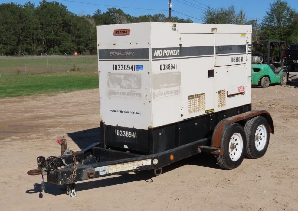 62 KW Multiquip #DCA70SSJU4i, trailer mounted diesel generator, sound attenuated enclosure, Tier 4i, 14540 - Image 1