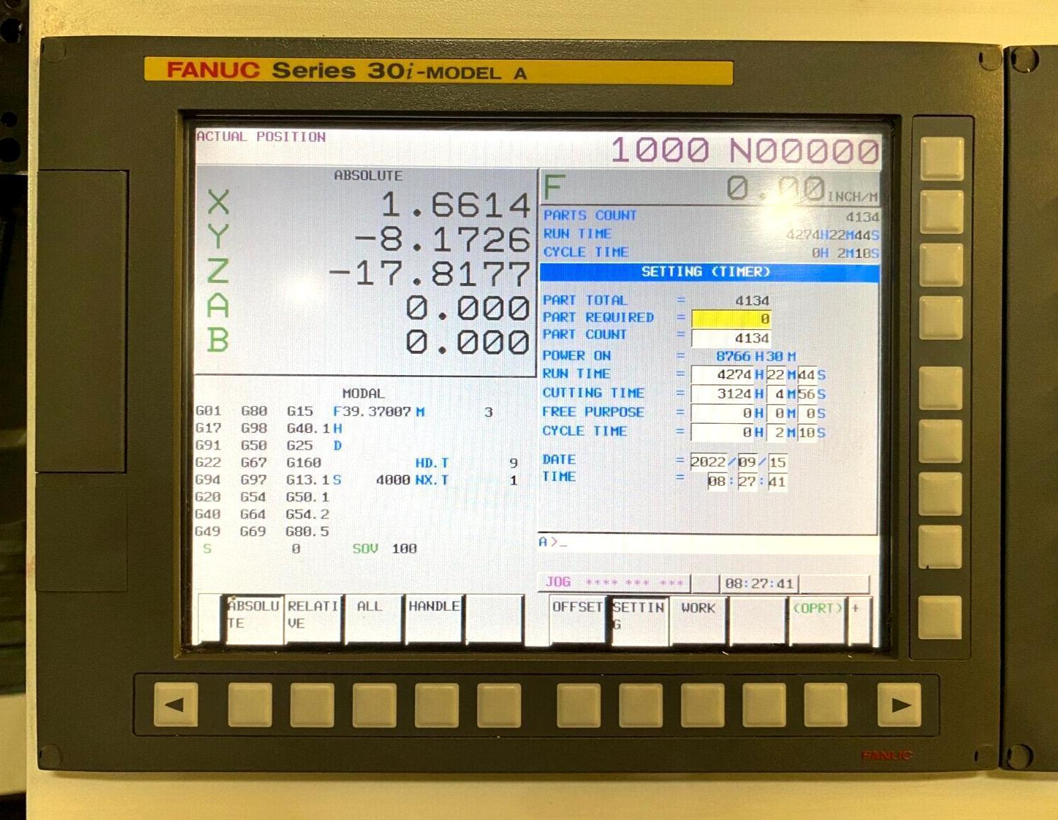 Mighty Viper #VMC-2100 5AB, CNC mill, 80" X, 40" Y, 30" Z, 10k RPM, #50, 50 HP, 5-Axis, Fanuc 30i-MA, rigid - Image 5