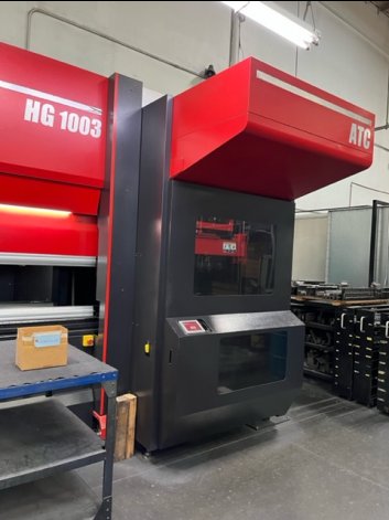 110 Ton, Amada #HG-1003ATC, Servo hydraulic CNC press brake w/auto tool changer, 2015 - Image 3