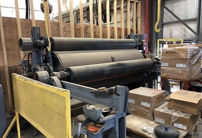 Manchester Machine Co. horizontal track reel, 112" face width, 36" drum diameter, 6 spools - Image 1