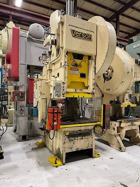 150 Ton, Verson #150-OBG, single point gap frame press, 8" stroke, 22" Shut Height, 6" adj., 35 SPM, 50" x30" - Image 1