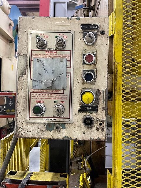 150 Ton, Verson #150-OBG, single point gap frame press, 8" stroke, 22" Shut Height, 6" adj., 35 SPM, 50" x30" - Image 5