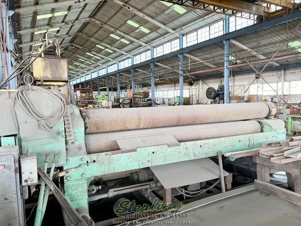 10' x 1" Pope #PR-101000-4, plate roll, power adjusted forming roll, pedestal Control, safety system - Image 1