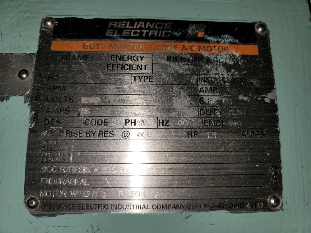 500 HP 711 RPM Reliance, Frame 5810S, WPIBB, 1.15 service factor, 4160 Volts - Image 4