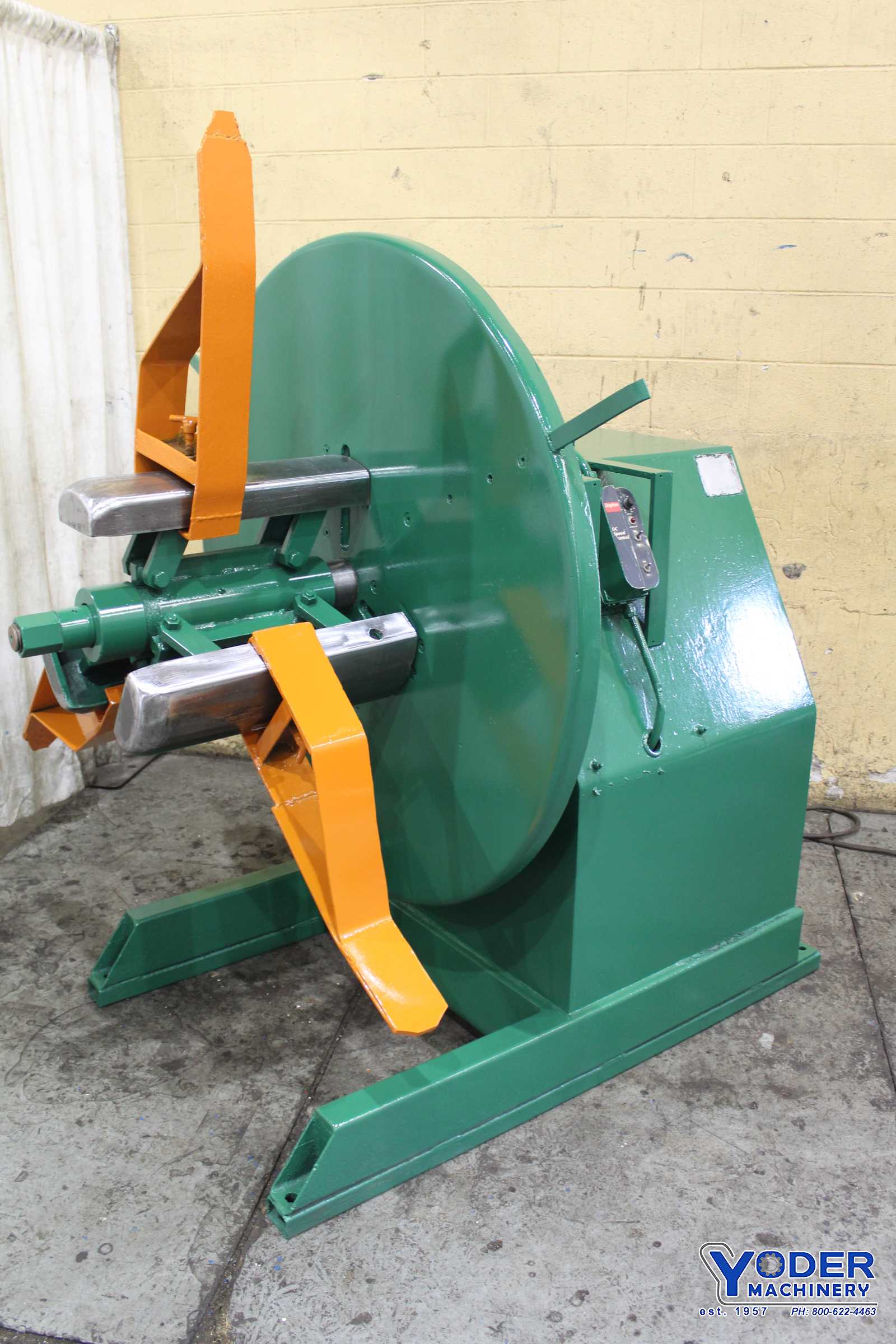 4000 lb. American Steel Line #60, motorized coil reel, 18" width, 60" outside dimensions, 15.5"-20" ID, 1989 - Image 8