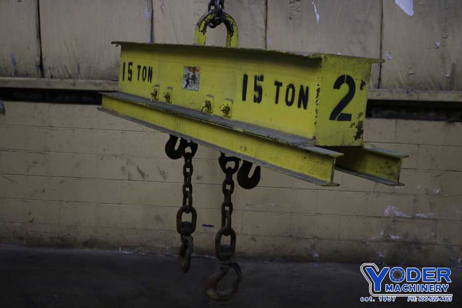 15 Ton, Cady #6494BF-B, spreader bars, 6' lgth, 16" ht of beam, 14" width of beam, 1986, #74923 - Image 6