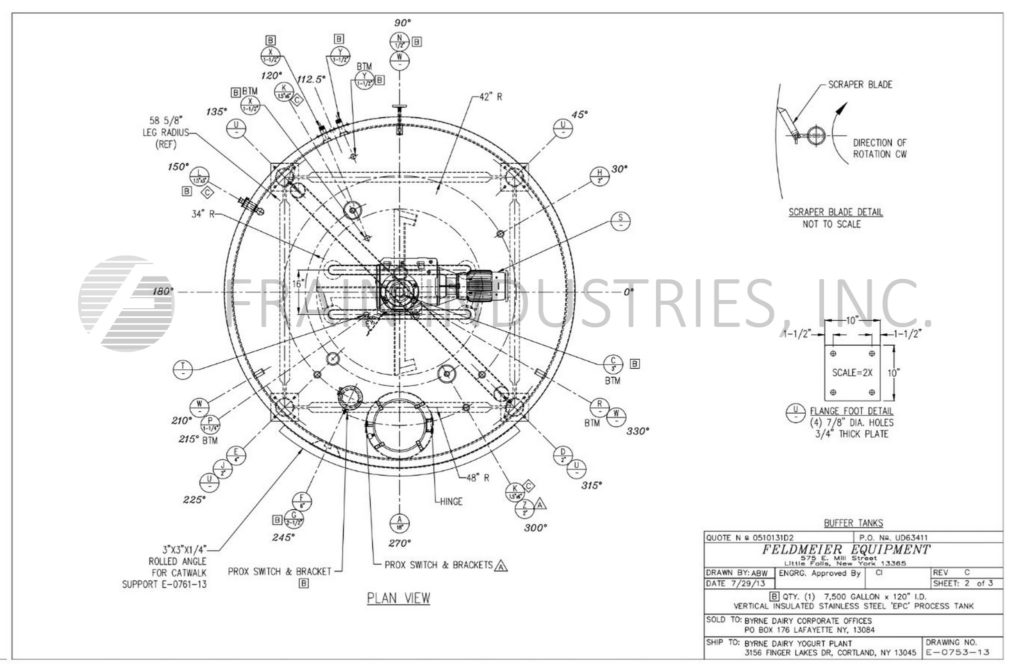 7500 gallon Feldmeier #7500JKT, Stainless Steel jacketed & insulated process tank, 120" dia., 144" straight - Image 3