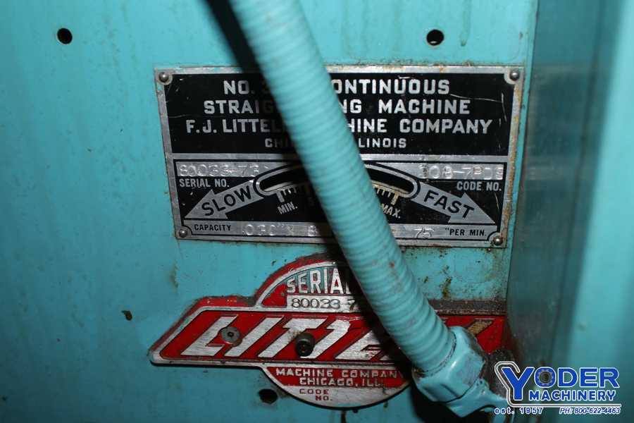 8" x .031" Littell #308, straightener, 7 rolls, 10-60 FPM, 1 HP, exit edge guides, #75361 - Image 10