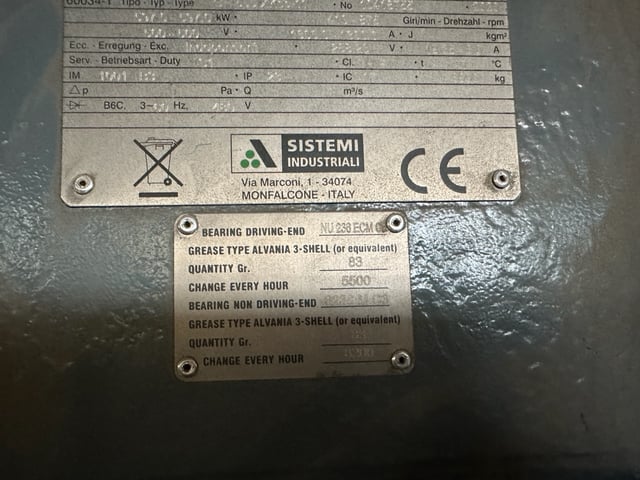 800 HP 400 RPM Nidec, Frame 500, DPFVBB, 500 VA, 288.23 VF, New Surplus - Image 3