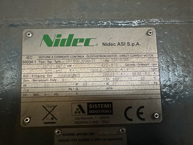 800 HP 400 RPM Nidec, Frame 500, DPFVBB, 500 VA, 288.23 VF, New Surplus - Image 4