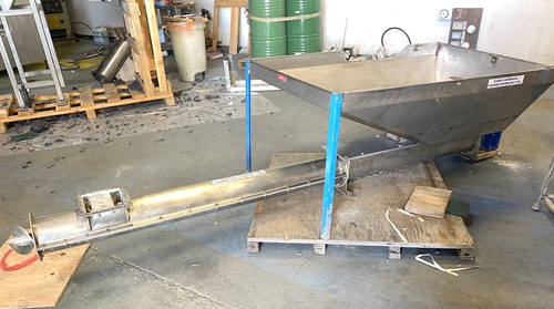 6" diameter x 10' long, Stainless Steel screw auger conveyor & hopper - Image 2