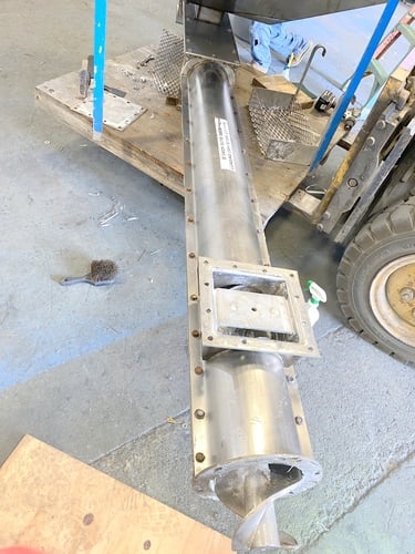 6" diameter x 10' long, Stainless Steel screw auger conveyor & hopper - Image 8