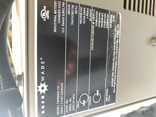 Aker Wade #Twin-Max-15C-7VF3, forklift battery charger, 2012 - Image 7