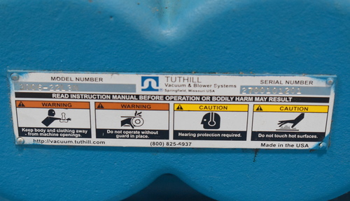 Tuthill #3006-22L3N, vacuum blower system, 7-1/2 HP positive displacement blower - Image 9