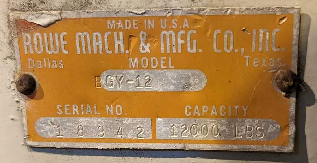 12000 lb. Rowe #BGY-12, coil car, 60" W, hand pendant Control - Image 3