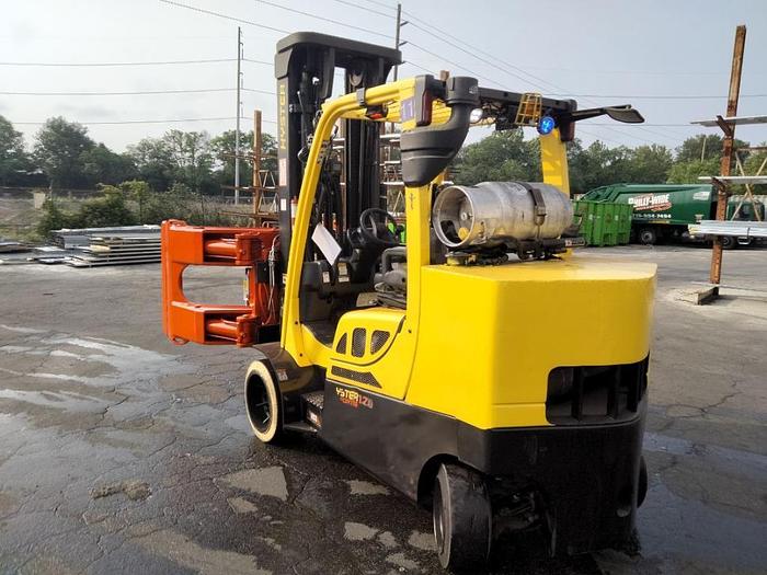 12000 lb. Hyster #S120FTPRS, triple stage roll clamp truck, LP fuel, 220" max height, 2018 - Image 4